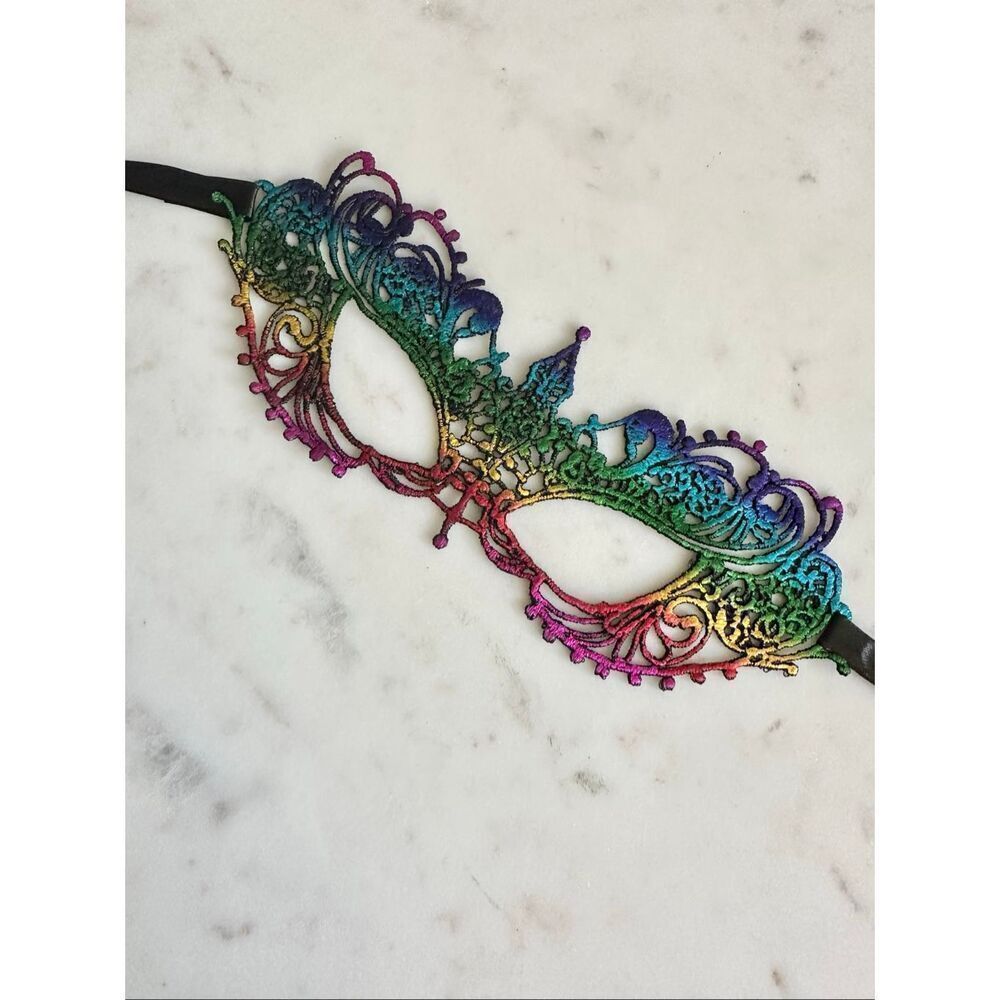 Halloween Chrome rainbow masquerade mask